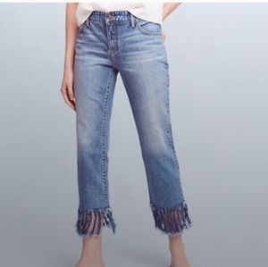 Anthropologie Pilcro and The Letterpress Hyphen Fringe Hem Jeans